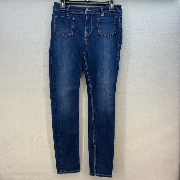 Free People Denim - Free People Jeans Women's 28 (6) Blue Skinny Ankle Patch Pocket Preppy Normcore